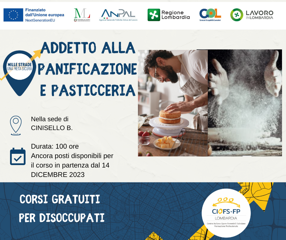 Addetto Alla Panificazione E Pasticceria Ciofs Fp Lombardia