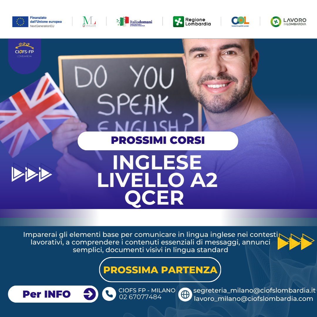 Inglese livello A2 QCER - Ciofs FP Lombardia